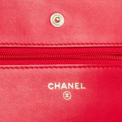 Chanel Red Python Classic Wallet On Chain 