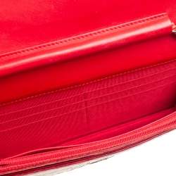 Chanel Red Python Classic Wallet On Chain 