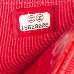 Chanel Red Python Classic Wallet On Chain 