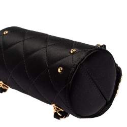 مملوكة مسبقًا Chanel Black Quilted Satin Mini Barrel Bag 
