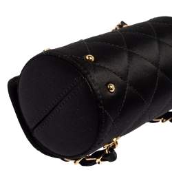 مملوكة مسبقًا Chanel Black Quilted Satin Mini Barrel Bag 