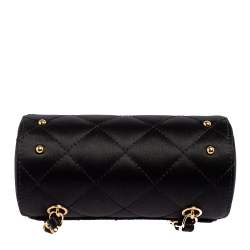 مملوكة مسبقًا Chanel Black Quilted Satin Mini Barrel Bag 