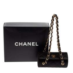 مملوكة مسبقًا Chanel Black Quilted Satin Mini Barrel Bag 