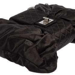 Pre Owned Chanel Black Satin 2.55 Reissue Ribbon Shoulder Bag