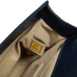 Pre Owned Chanel Blue Quilted Leather Small Boy Flap Bag