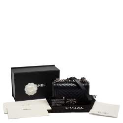 Pre Owned Chanel Blue Quilted Leather Small Boy Flap Bag