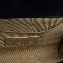 Pre Owned Chanel Blue Quilted Leather Small Boy Flap Bag