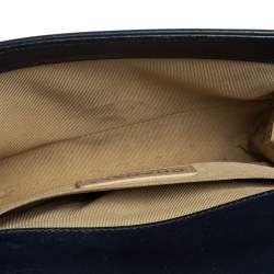 Pre Owned Chanel Blue Quilted Leather Small Boy Flap Bag