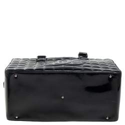 Pre Owned حقيبة شانيل شوكليت بار بولر جلد لامع مبطن أسود 