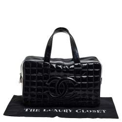 Pre Owned حقيبة شانيل شوكليت بار بولر جلد لامع مبطن أسود 