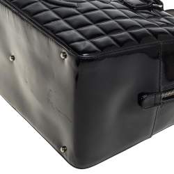 Pre Owned حقيبة شانيل شوكليت بار بولر جلد لامع مبطن أسود 