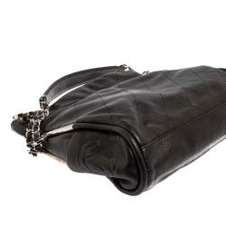 Pre Owned Chanel Black Quilted Lambskin Leather Large Ultimate Soft Bag