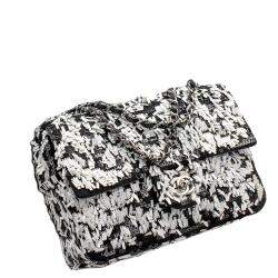 Chanel White/Black Sequin Limited Edition Flap bag