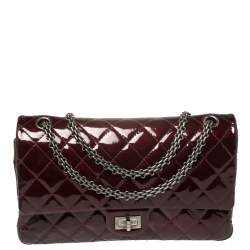 Chanel Burgundy Quilted Patent Leather Reissue 2.55 Classic 226