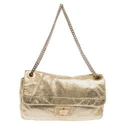 Chanel Gold Drill Perforated Leather 2.55 Reissue Classic Flap Bag
