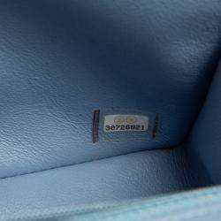 Pre Owned Chanel Blue Quilted Leather New Mini Classic Flap Bag