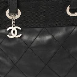 Chanel Black Quilted Coated Canvas and Canvas Paris Biarritz Tote