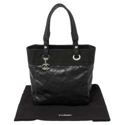 Chanel Black Quilted Coated Canvas and Canvas Paris Biarritz Tote