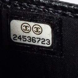 Pre Owned محفظة بطاقات شانيل جلد كافيار أسود مبطن