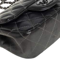 مملوكة مسبقًا Chanel Metallic Dark Grey Quilted Leather Mini CC Flap Bag 