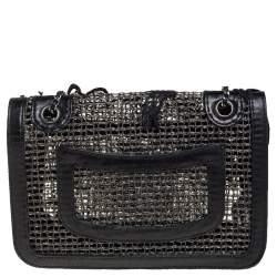 مملوكة مسبقًا حقيبة كروس شانيل ميني باترفلاي جلد أسود مبطن