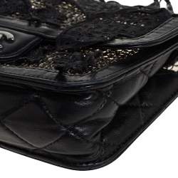 مملوكة مسبقًا حقيبة كروس شانيل ميني باترفلاي جلد أسود مبطن