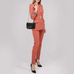 مملوكة مسبقًا حقيبة كروس شانيل ميني باترفلاي جلد أسود مبطن