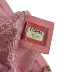 Pre Owned حقيبة كلتش شانيل كاميليا جلد وردي بإطار 