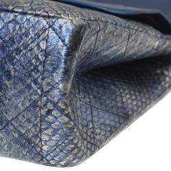 مملوكة مسبقًا Chanel Metallic Blue Python Leather 226 Reissue 2.55 Double Flap Bag