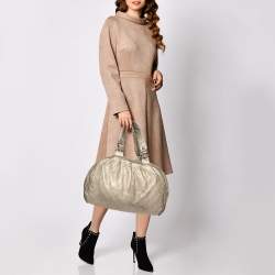Pre Owned Chanel Gold Quilted Leather Boston Bag