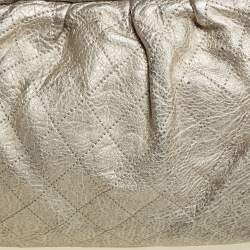 Pre Owned Chanel Gold Quilted Leather Boston Bag