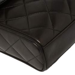 Pre Owned Chanel Brown Quilted Leather Messenger Bag