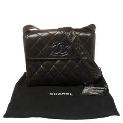 Pre Owned Chanel Brown Quilted Leather Messenger Bag