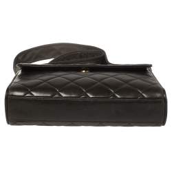Pre Owned Chanel Brown Quilted Leather Messenger Bag