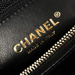 Pre Owned Chanel Black Caviar Leather Top Handle Bag