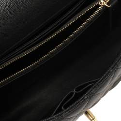 Pre Owned Chanel Black Caviar Leather Top Handle Bag