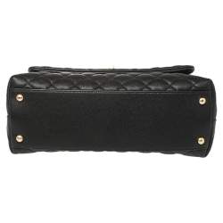 Pre Owned Chanel Black Caviar Leather Top Handle Bag