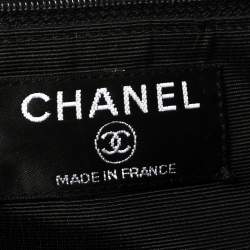 Pre Owned حقيبة يد توتس شانيل فينتدج سويدي وفرو أرنب أسود/ بني