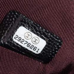 Pre Owned Chanel Black Quilted Caviar Leather Medium O Case Clutch