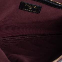 Pre Owned Chanel Black Quilted Caviar Leather Medium O Case Clutch