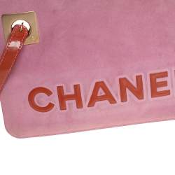 مملوكة مسبقًا Chanel Pink/Brown Suede and Patent Leather Camellia Wristlet Clutch