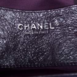 Pre Owned Chanel Purple Quilted Glazed Leather Large On the Road Tote Bag