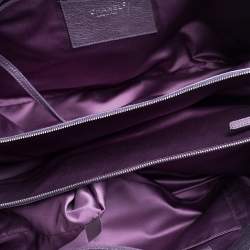 Pre Owned Chanel Purple Quilted Glazed Leather Large On the Road Tote Bag