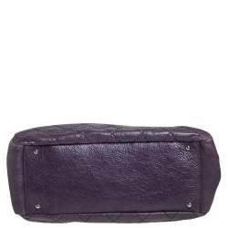 Pre Owned Chanel Purple Quilted Glazed Leather Large On the Road Tote Bag