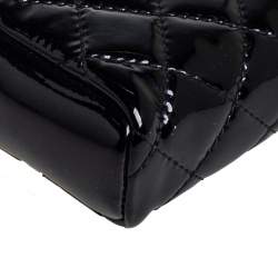 Pre Owned Chanel Black Quilted Patent Leather CC Phone Pouch