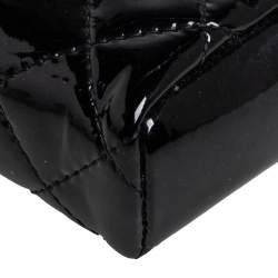 Pre Owned Chanel Black Quilted Patent Leather CC Phone Pouch