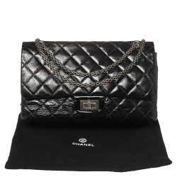 Pre Owned Chanel Black Quilted Patent Leather Jumbo Reissue 2.55 Classic 227 Flap Bag