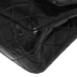 Pre Owned Chanel Black Quilted Patent Leather Jumbo Reissue 2.55 Classic 227 Flap Bag