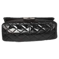 Pre Owned Chanel Black Quilted Patent Leather Jumbo Reissue 2.55 Classic 227 Flap Bag