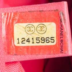 Pre Owned حقيبة يد توتس شانيل لينه كامبون جلد مبطن سوداء كبيرة 